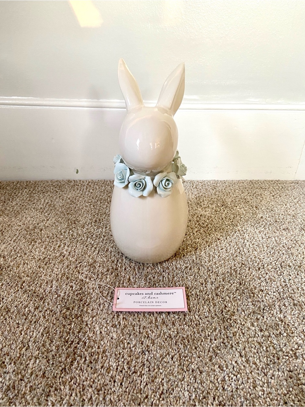NWT Cupcakes and Cashmere Easter Bunny Figurine with Rose Collar Blue - Picture 7 of 15